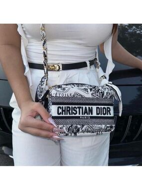 LAST ONE Dior GWP Black & White Christian Dior Canvas Crossbody Bag